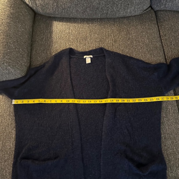Women's Long Sleeve Open Front H&M Cardigan Sweater Size L Navy Blue Open Front - Picture 6 of 7